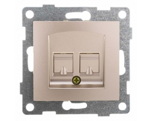 Розетка двойная телефонная RJ-12 Gusi Electric BRAVO С10Т2-027