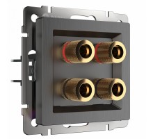 Розетка акустическая без рамки Werkel  WL04-AUDIOx4 (графит рифленый)
