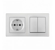 Блок с розеткой и выключателем Arte Milano SET06-2 SET06-2-30-2-40-1 silver