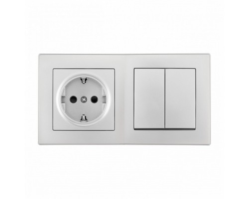 Блок с розеткой и выключателем Arte Milano SET06-2 SET06-2-30-2-40-1 silver