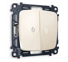 Выключатель проходной двухклавишный с подсветкой без рамки Ambrella Volt Quant MO304035
