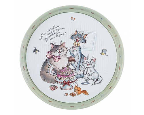 Поднос (33x2.1 см) Котейки 898-021 Поднос (33x2.1 см) Котейки 898-021
