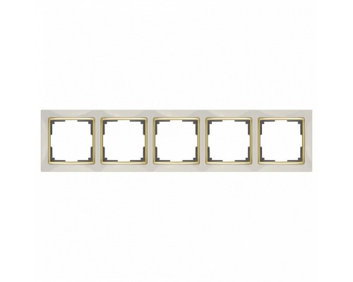 Рамка на 5 постов Werkel Snabb WL03-Frame-05-ivory-GD Рамка на 5 постов Werkel Snabb WL03-Frame-05-ivory-GD
