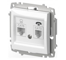 Розетка двойная RJ-12 и Ethernet RJ-45, без рамки Elbi Eleсtriс Zena Vega 609-015600-249