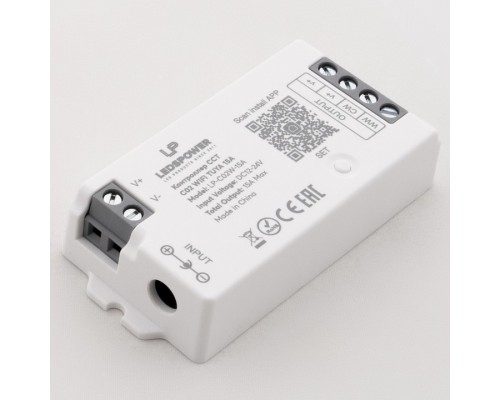 Контроллер-диммер и регулятор ЦТ Wi-Fi для смартфонов и планшетов LEDS POWER C02 WIFI TUYA 006437 Контроллер-диммер и регулятор ЦТ Wi-Fi для смартфонов и планшетов LEDS POWER C02 WIFI TUYA 006437