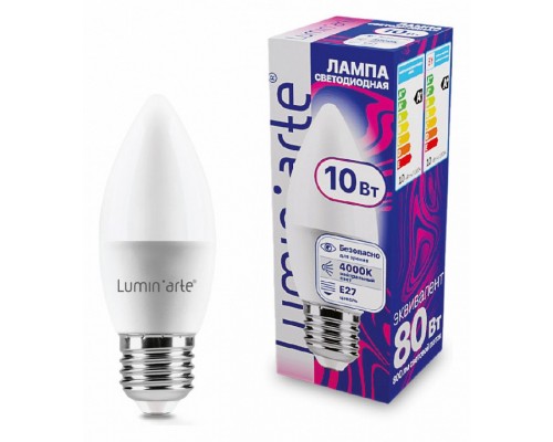 Лампа светодиодная Luminarte E27 10Вт 4000K LSTD-C37-10W4KE27 Лампа светодиодная Luminarte E27 10Вт 4000K LSTD-C37-10W4KE27