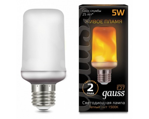 Лампа светодиодная Gauss LED T65 Corn Flame E27 5Вт 1500K 157402105