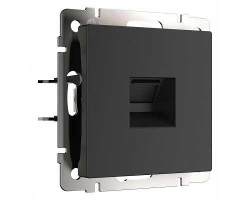 Розетка Ethernet RJ-45 и со шторками, без рамки Werkel черный матовый W5120108 Розетка Ethernet RJ-45 и со шторками, без рамки Werkel черный матовый W5120108