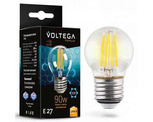 Лампа светодиодная Voltega Globe E27 9W Graphene E27 6Вт 2700K 7223 Лампа светодиодная Voltega Globe E27 9W Graphene E27 6Вт 2700K 7223