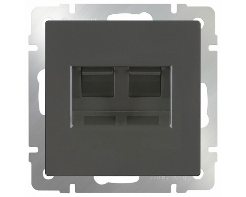 Розетка двойная RJ-11 и Ethernet RJ-45, без рамки Werkel Серо-коричневый WL07-RJ11+RJ45
