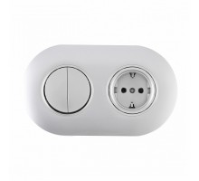 Блок с розеткой и выключателем Arte Milano SET08-2 SET08-2-40-1-30-2 silver