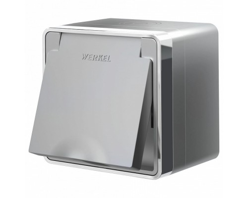 Розетка влагозащищенная с заземлением и шторками Werkel Gallant W5071206