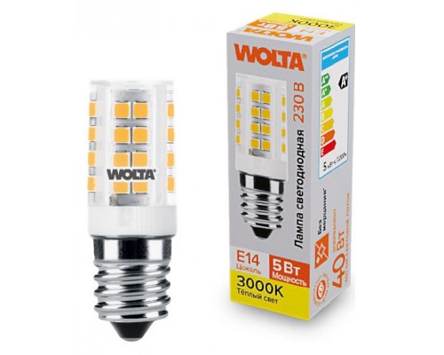 Лампа светодиодная Wolta E14 5Вт 3000K WSTD-JCD-5W3KE14-C Лампа светодиодная Wolta E14 5Вт 3000K WSTD-JCD-5W3KE14-C