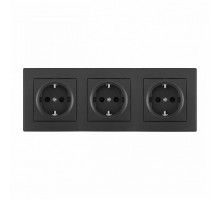 Розетка с заземлением и со шторкой Arte Milano SET06-3 SET06-3-40-1x3 black