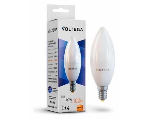 Лампа светодиодная Voltega Candle 10W E14 10Вт 2800K 7064 Лампа светодиодная Voltega Candle 10W E14 10Вт 2800K 7064