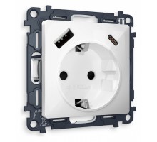 Розетка с заземлением и 2хUSB type A и C, без рамки Ambrella Volt Quant MA110010