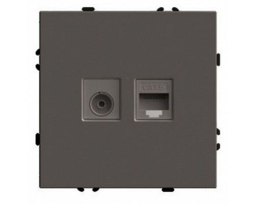 ТВ-розетка и розетка Ethernet RJ-45 без рамки Stekker Эмили 49924 ТВ-розетка и розетка Ethernet RJ-45 без рамки Stekker Эмили 49924