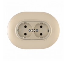 Розетка двойная с заземлением и со шторкой Arte Milano SET08-2 SET08-double-40-2 shampan