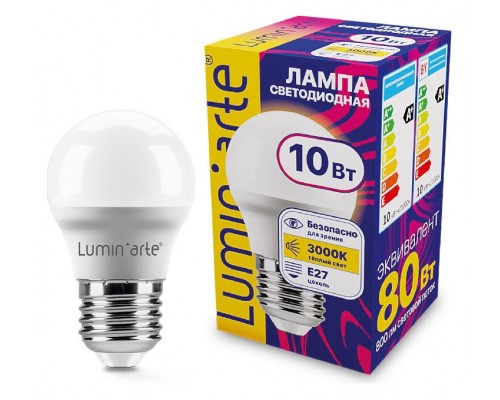 Лампа светодиодная Luminarte E27 10Вт 3000K LSTD-G45-10W3KE27 Лампа светодиодная Luminarte E27 10Вт 3000K LSTD-G45-10W3KE27