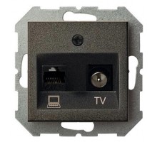 ТВ-розетка и розетка Ethernet RJ-45 без рамки LIREGUS EPSILON 28-113