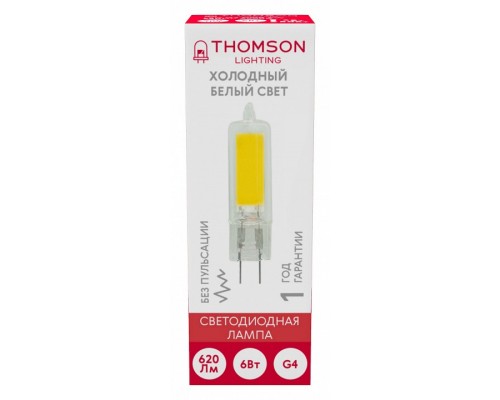Лампа светодиодная Thomson G4 COB G4 6Вт 6500K TH-B4221 Лампа светодиодная Thomson G4 COB G4 6Вт 6500K TH-B4221
