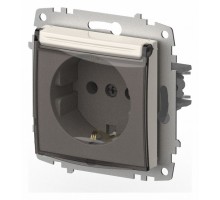 Розетка с заземлением с крышкой, без рамки Elbi Eleсtriс Zena Vega 609-010200-218