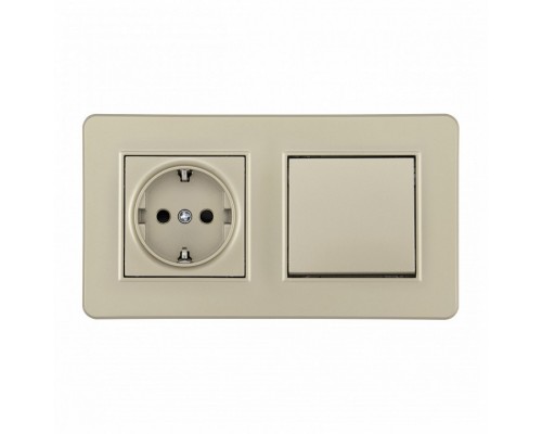 Блок с розеткой и выключателем Arte Milano SET16-2 SET16-2-40-1-30-1 shampan