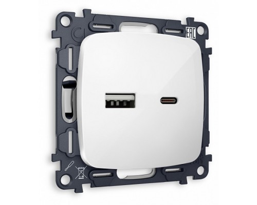 Розетка 2хUSB type A и C без рамки Ambrella Volt MO MO111010 Розетка 2хUSB type A и C без рамки Ambrella Volt MO MO111010