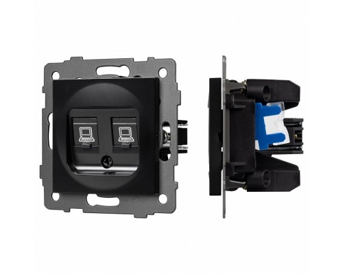 Розетка двойная RJ-12 и Ethernet RJ-45, без рамки Arlight SCT 049853 Розетка двойная RJ-12 и Ethernet RJ-45, без рамки Arlight SCT 049853