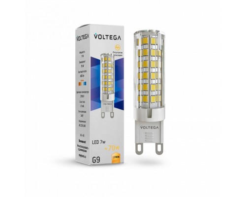 Лампа светодиодная Voltega Capsule G9 G9 5Вт 2700K 7263 Лампа светодиодная Voltega Capsule G9 G9 5Вт 2700K 7263