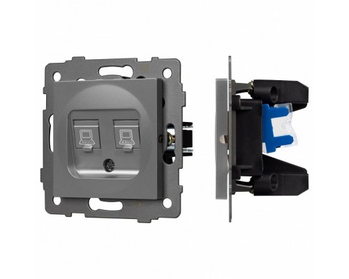 Розетка двойная RJ-12 и Ethernet RJ-45, без рамки Arlight SCT 049851 Розетка двойная RJ-12 и Ethernet RJ-45, без рамки Arlight SCT 049851