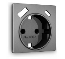 Накладка для розетки с заземлением и со шторками и 2хUSB type A и C Ambrella Volt Quant AP6600