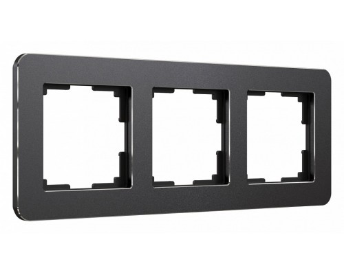 Рамка на 3 поста Werkel Platinum (черный алюминий) W0032608