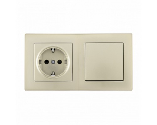 Блок с розеткой и выключателем Arte Milano SET06-2 SET06-2-30-1-40-1 shampan