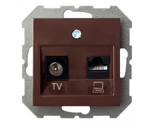 ТВ-розетка и розетка Ethernet RJ-45 без рамки LIREGUS EPSILON 28-143