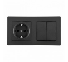 Блок с розеткой и выключателем Arte Milano SET06-2 SET06-2-30-2-40-1 black