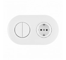 Блок с розеткой и выключателем Arte Milano SET08-2 SET08-2-40-1-30-2 white