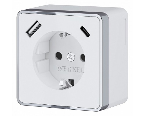 Розетка с заземлением и со шторками и USB Werkel Gallant (белая) W5071701 Розетка с заземлением и со шторками и USB Werkel Gallant (белая) W5071701