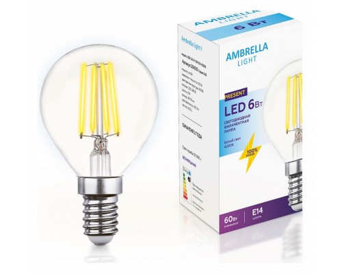 Лампа светодиодная Ambrella Light G45 E14 6Вт 4200K 204215