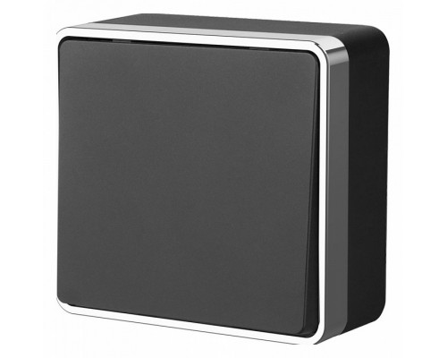 Выключатель проходной одноклавишный без рамки Werkel Gallant (черный/хром) W5012035